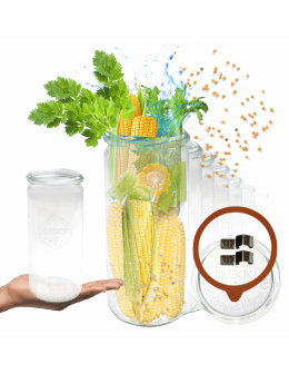 Słoiki Weck 1l 1040ml ogórki CYLINDER żaroodporne zapinki wieko gumka 12szt