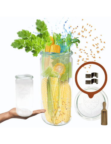 Słoik Weck 1l 1040ml ogórki CYLINDER miarka zapinki wieko gumka 1szt