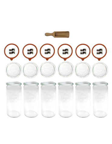 Słoiki Weck 1l 1040ml soki CYLINDER miarka spinki wieko gumka 6szt - product 2