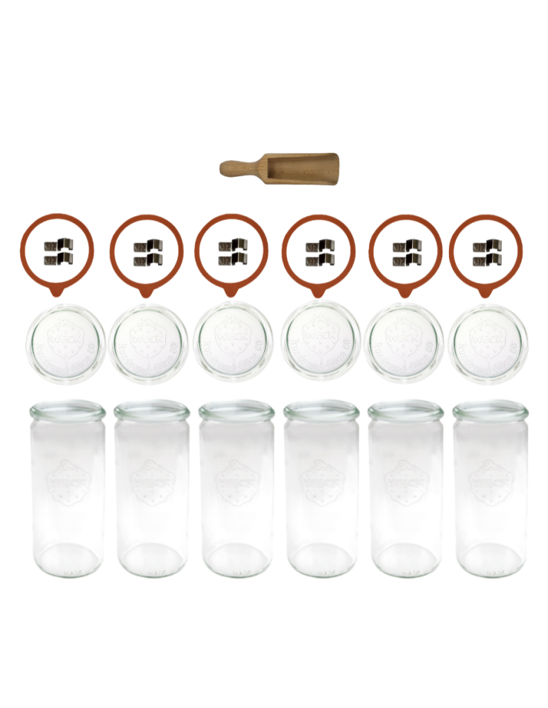 Słoiki weck - Słoiki Weck 1l 1040ml soki CYLINDER miarka spinki wieko gumka 6szt - product b2b.wamar.biz 2