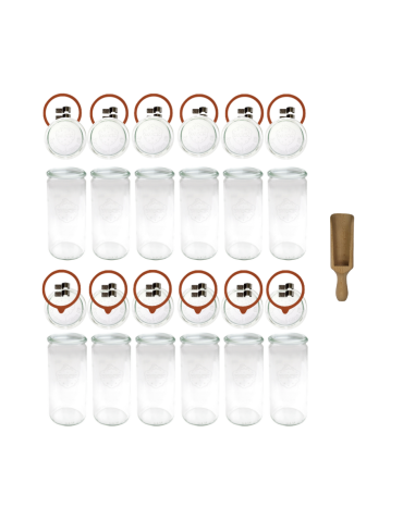 Słoiki Weck 1l na sok CYLINDER 1040ml słoik miara spinki wieko gumka 12szt - product 2