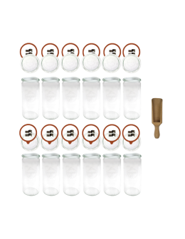 Słoiki Weck 1l na sok CYLINDER 1040ml słoik miara spinki wieko gumka 12szt - product 2