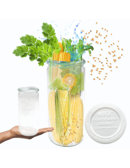 Słoik Weck 1l CYLINDER plastikowe wieko 1szt do kaszy ryżu kawy 1040ml 