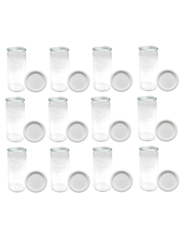 Słoiki Weck 1l CYLINDER do kawy 1040ml słoik weki plastikowe wieka 12szt - product 2