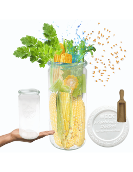 Słoik Weck 1l  CYLINDER produkty sypkie plastikowe wieko MIARKA 1szt 1040ml