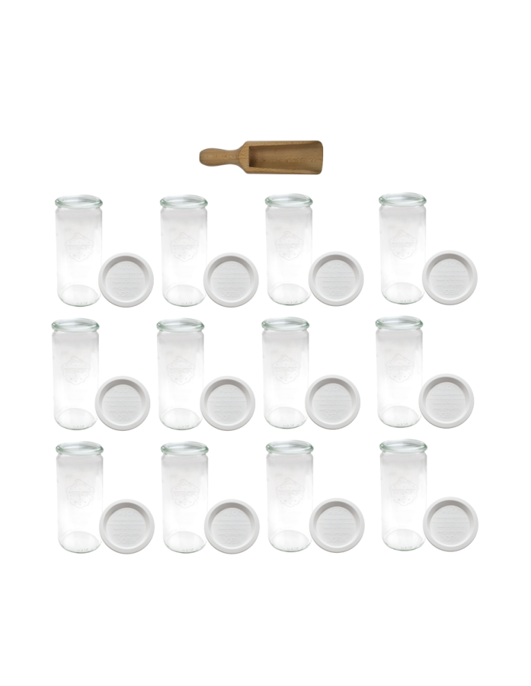 Słoiki weck - Słoiki Weck 1l CYLINDER sypkie produkty plastikowe wieka MIARKA 12szt 1040 - product b2b.wamar.biz 2