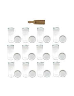 Słoiki Weck 1l CYLINDER sypkie produkty plastikowe wieka MIARKA 12szt 1040 - product 2