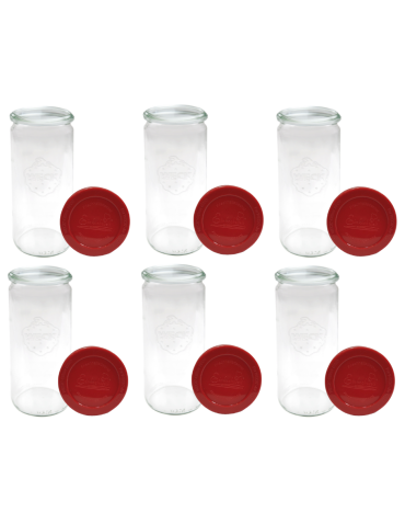 Słoiki Weck 1l płyny CYLINDER słoiki szczelne silikonowe wieka 6szt 1040ml - product 2