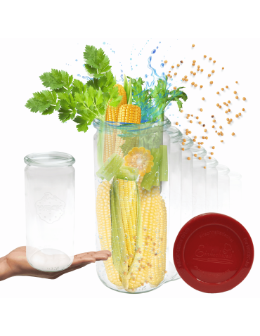 Słoiki Weck 1l płyny CYLINDER szczelne silikonowe wieka 12szt 1040ml słoik