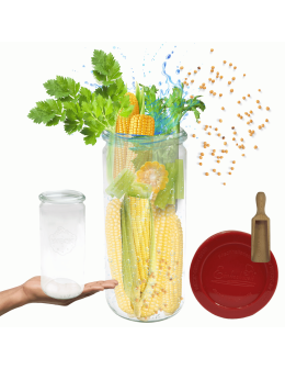 Słoik Weck 1l na płynne produkty CYLINDER silikonowe wieko 1szt miarka 1040