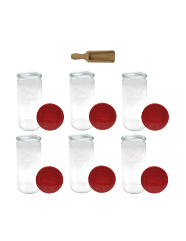 Słoiki Weck 1l płyny CYLINDER szczelne silikonowe wieko 6szt miarka 1040ml - product 2