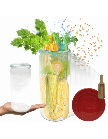 Słoiki Weck 1l płyny CYLINDER szczelne silikonowe wieko 12szt miarka 1040ml