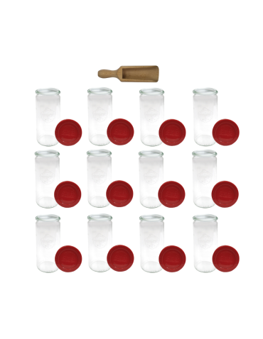 Słoiki Weck 1l płyny CYLINDER szczelne silikonowe wieko 12szt miarka 1040ml - product 2