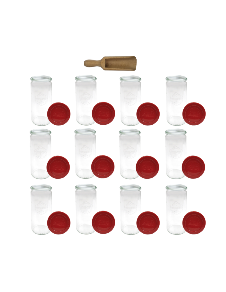 Słoiki weck - Słoiki Weck 1l płyny CYLINDER szczelne silikonowe wieko 12szt miarka 1040ml - product b2b.wamar.biz 2