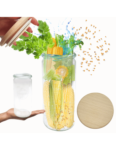 Słoik Weck 1l na cukierki CYLINDER 1040ml weki drewniane wieko 1szt