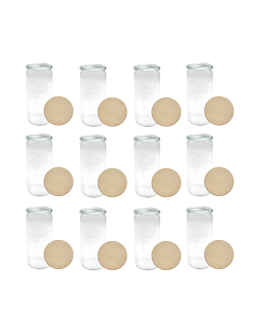 Słoiki Weck 1l 1040ml CYLINDER drewniane wieka z gumką 12szt - product 2