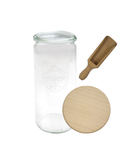 Słoik Weck 1l 1040ml weki CYLINDER szczelne drewniane wieko 1szt miarka - product 2