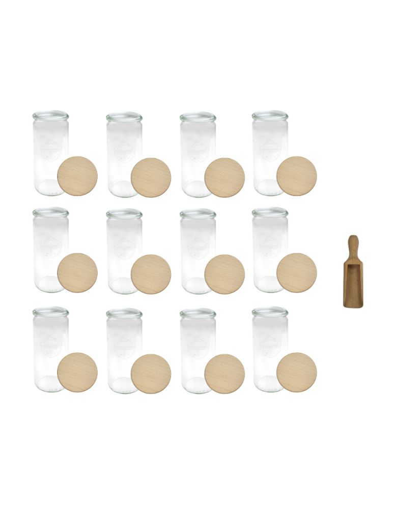 Słoiki weck - Słoiki Weck 1l 1040ml CYLINDER szczelne drewniane wieka 12szt miarka - product b2b.wamar.biz 2