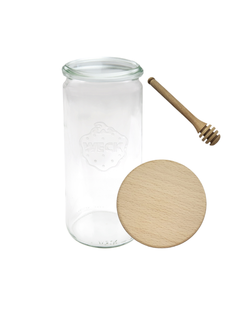 Słoiki weck - Słoik Weck 1l 1040 ml CYLINDER drewniane wieko z uszczelką 1szt nabierak - product b2b.wamar.biz 2