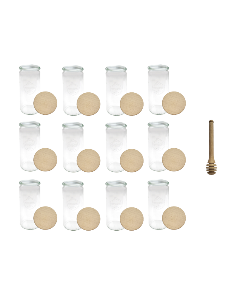 Słoiki weck - Słoiki Weck 1l 1040ml CYLINDER szczelne drewniane wieka 12szt nabierak - product b2b.wamar.biz 2