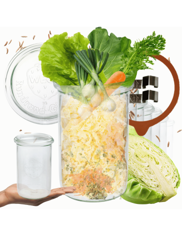 Słoiki Weck 1l 1050ml MOLD żaroodporne zapinki wieko gumka 6szt