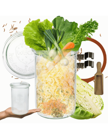 Słoik Weck 1l 1050ml ogórki MOLD miarka zapinki wieko gumka 1szt