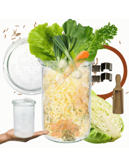 Słoik Weck 1l 1050ml ogórki MOLD miarka zapinki wieko gumka 1szt