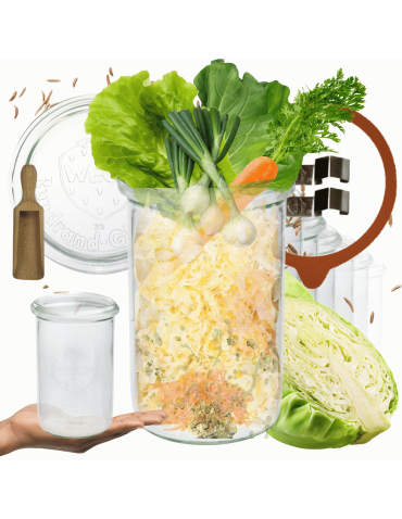 Słoiki Weck 1l 1050ml soki MOLD miarka spinki wieko gumka 6szt