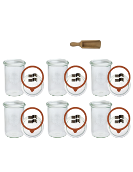 Słoiki Weck 1l 1050ml soki MOLD miarka spinki wieko gumka 6szt - product 2
