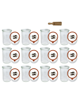 Słoiki Weck 1050 1l na sok MOLD żaroodporne miara spinki wieko gumka 12szt - product 2