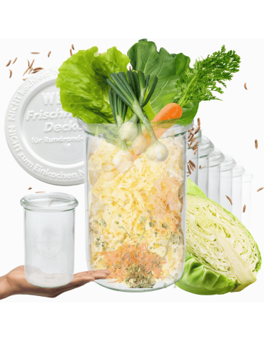 Słoiki Weck 1050ml 1l MOLD do kawy herbaty  weki plastikowe wieka 12szt