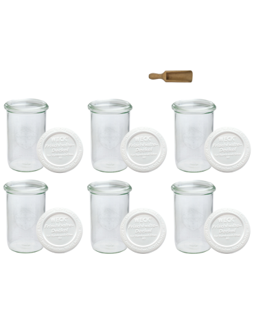 Słoiki Weck 1050ml 1l MOLD mąka ryż makaron plastikowe wieka MIARKA 6szt - produkt 2