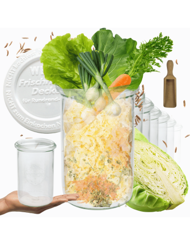 Słoiki Weck 1050ml 1l MOLD sypkie produkty plastikowe wieka MIARKA 12szt