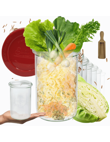 Słoiki Weck 1050ml weki 1l płyny MOLD szczelne silikonowe wieko 6szt miarka