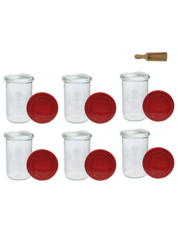 Słoiki Weck 1050ml weki 1l płyny MOLD szczelne silikonowe wieko 6szt miarka - product 2