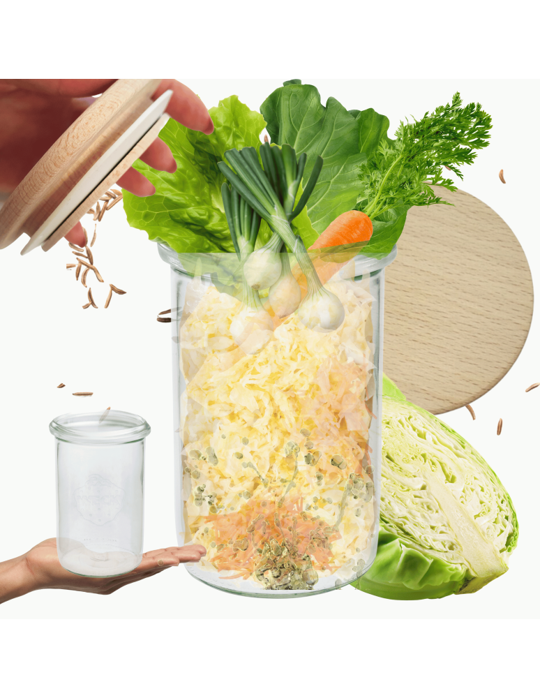Słoiki weck - Słoik Weck 1050ml 1l na cukierki MOLD sypkie produkty drewniane wieko 1szt - product b2b.wamar.biz 1