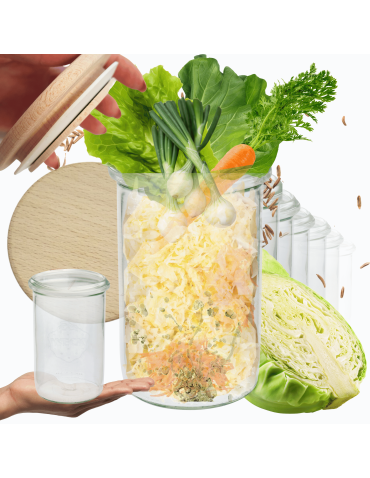 Słoiki Weck 1l przetwory MOLD drewniane wieka z gumką 12szt 1050