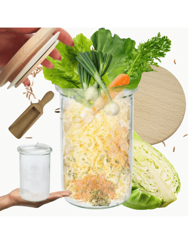 Słoik Weck 1050ml 1l na ciastka MOLD szczelne drewniane wieko 1szt miarka