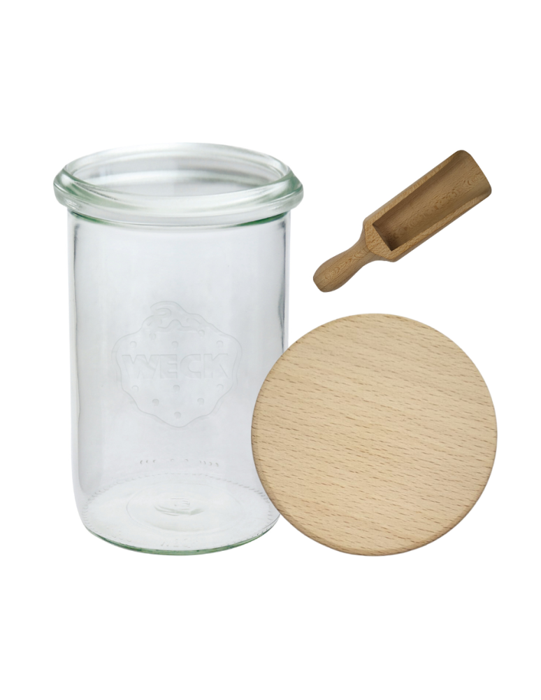 Słoiki weck - Słoik Weck 1050ml 1l na ciastka MOLD szczelne drewniane wieko 1szt miarka - product b2b.wamar.biz 2
