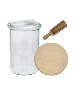 Słoik Weck 1050ml 1l na ciastka MOLD szczelne drewniane wieko 1szt miarka - product 2