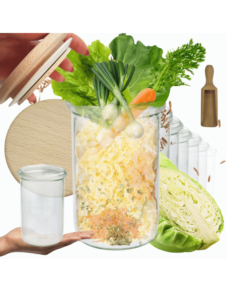Słoiki weck - Słoiki Weck 1l 1050ml MOLD sypkie produkty wieka drewno 6szt miarka - product b2b.wamar.biz 1