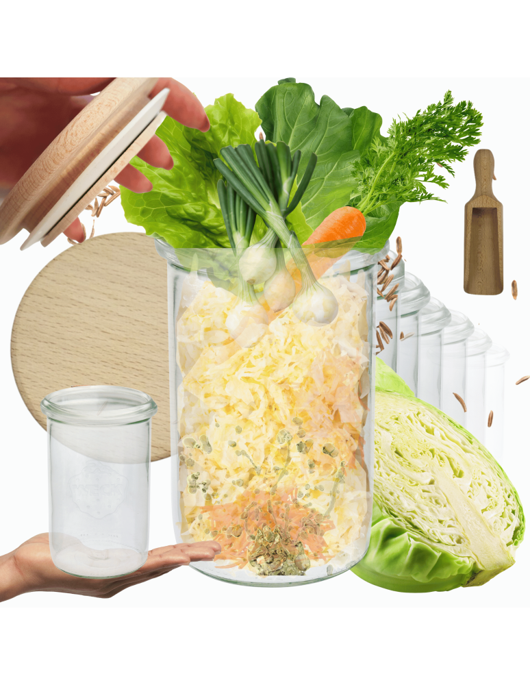 Słoiki weck - Słoiki Weck 1l 1050ml MOLD szczelne drewniane wieka 12szt miarka - produkt b2b.wamar.biz 1