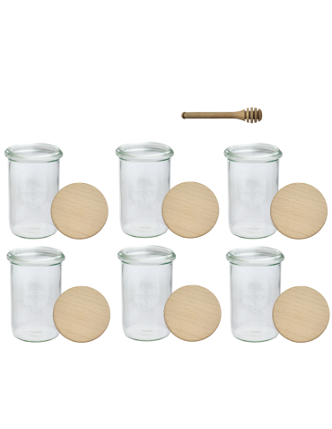 Słoiki Weck 1l 1050ml MOLD szczelne drewniane wieka 6szt nabierak - product 2
