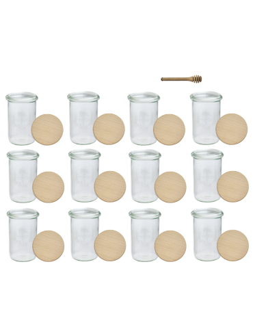 Słoiki Weck 1l 1050ml MOLD szczelne drewniane wieka 12szt nabierak - product 2