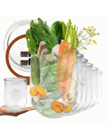 Słoiki Weck 1l 1062ml TULIP żaroodporne zapinki wieko gumka 6szt