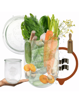 Słoik Weck 1l 1062ml ogórki TULIP miarka zapinki wieko gumka 1szt