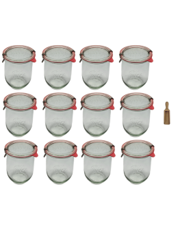 Słoiki Weck 1062 1l na sok TULIP żaroodporne miara spinki wieko gumka 12szt - product 2