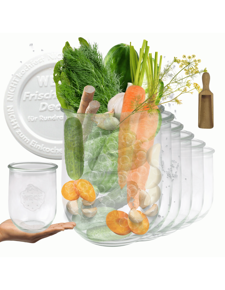 Słoiki weck - Słoiki Weck 1062ml 1l TULIP sypkie produkty plastikowe wieka MIARKA 12szt - product b2b.wamar.biz 1