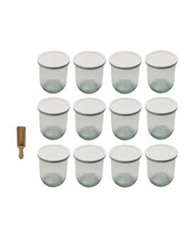 Słoiki Weck 1062ml 1l TULIP sypkie produkty plastikowe wieka MIARKA 12szt - product 2