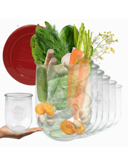 Słoiki Weck 1l na płyny TULIP szczelne silikonowe wieka 12szt 1062